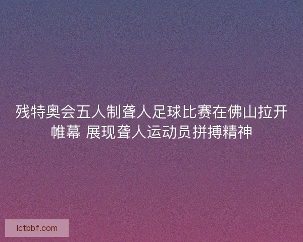 残特奥会五人制聋人足球比赛在佛山拉开帷幕 展现聋人运动员拼搏精神